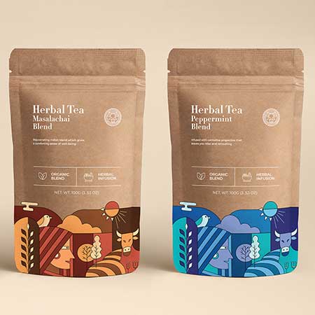 Tea Kraft Paper Pouches