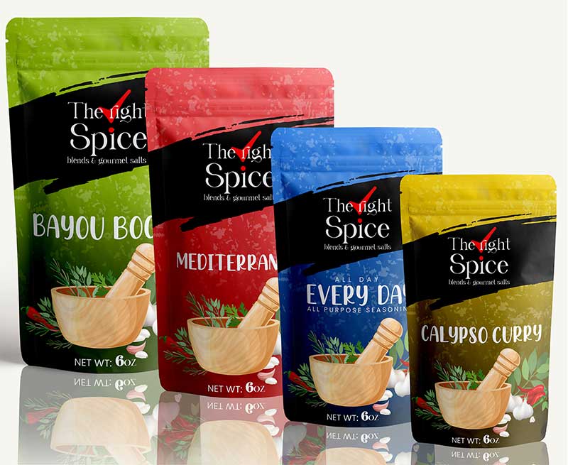 custom size and printing for spice packaging bags