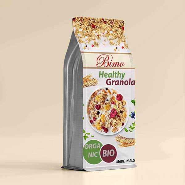 granola flat box bottom packaging bags