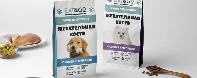 Pet dog food with food grade packaging bags